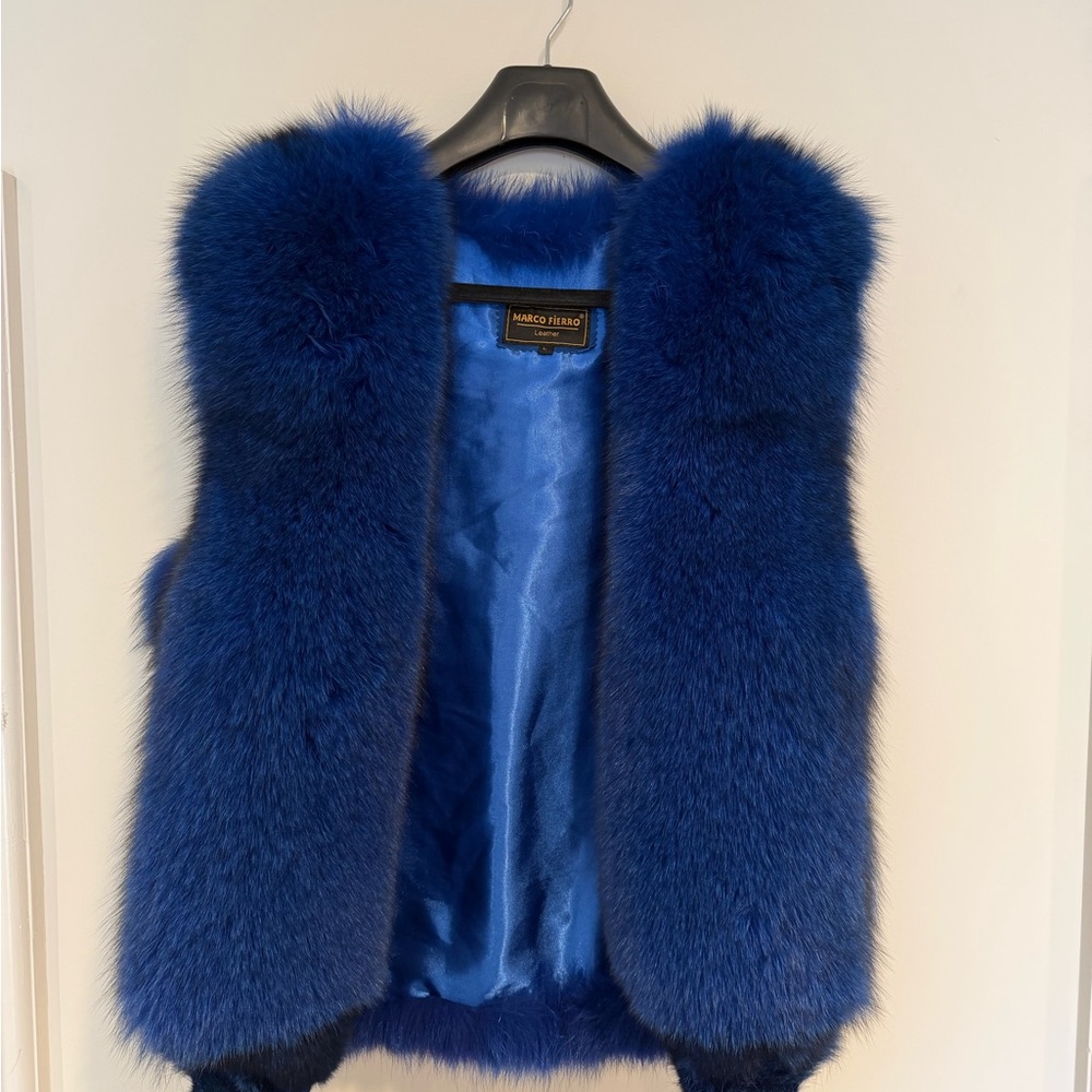 Luxurious Blue Fur Vest